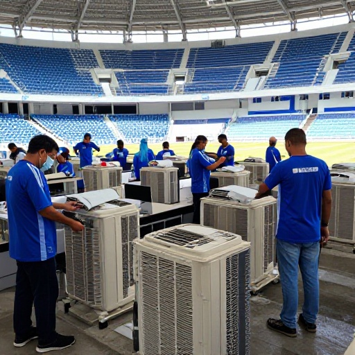 Emelec realiza mantenimiento de aire acondicionado en sus oficinas y sala de socios
